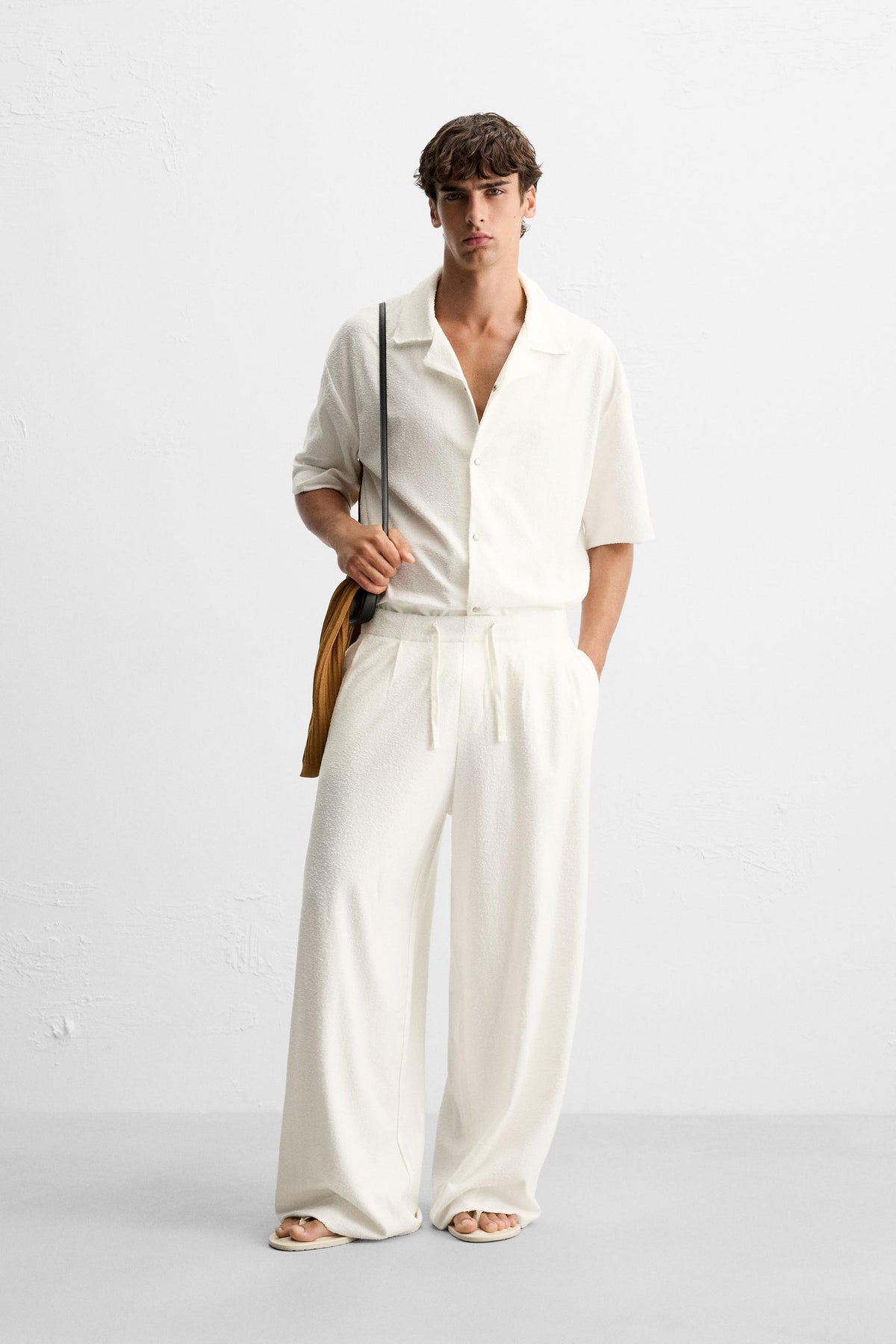 RELAXED FIT TEXTURED TROUSERS - Image 1