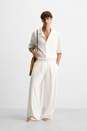 RELAXED FIT TEXTURED TROUSERS - Image 1