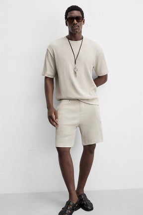 IRREGULAR TEXTURED BERMUDA SHORTS - Image 5