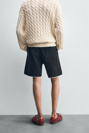 CONTRAST TOWELLING BERMUDA SHORTS - Image 3