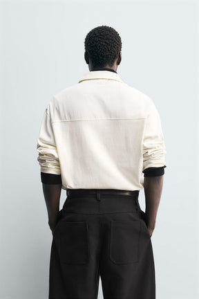 Textured Boxy Polo