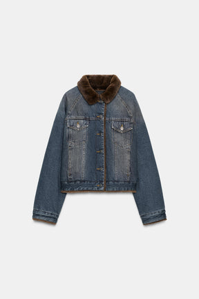 Denim Jacket with Faux