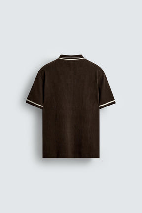 CONTRAST RIBBED POLO SHIRT - Image 7
