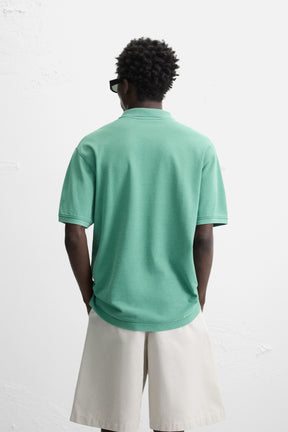 WASHED PIQUÉ POLO SHIRT - Image 3