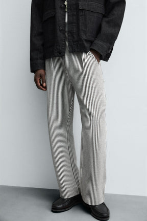 COMFORT STRIPED SEERSUCKER TROUSERS - Image 5