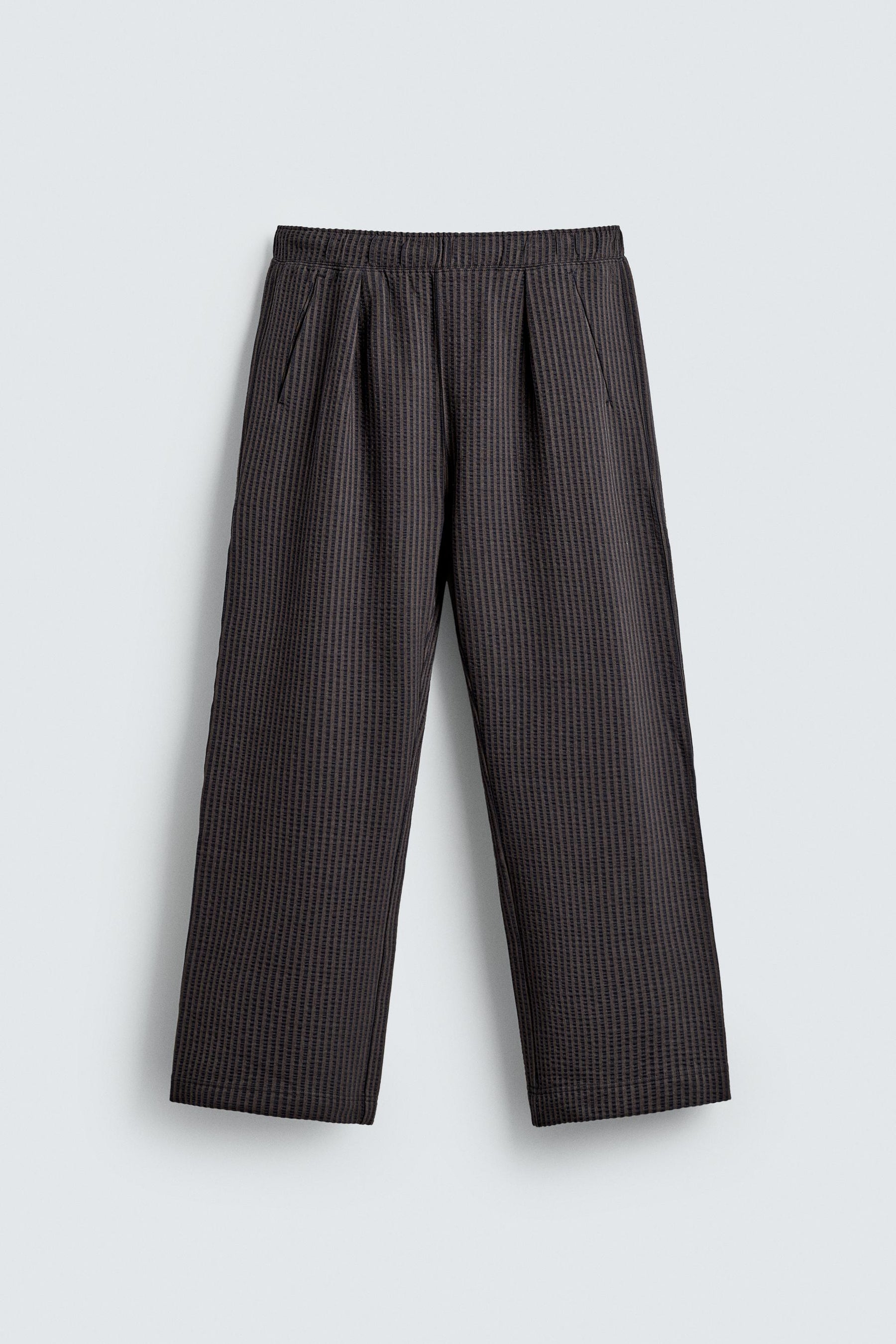 COMFORT STRIPED SEERSUCKER TROUSERS - Image 7