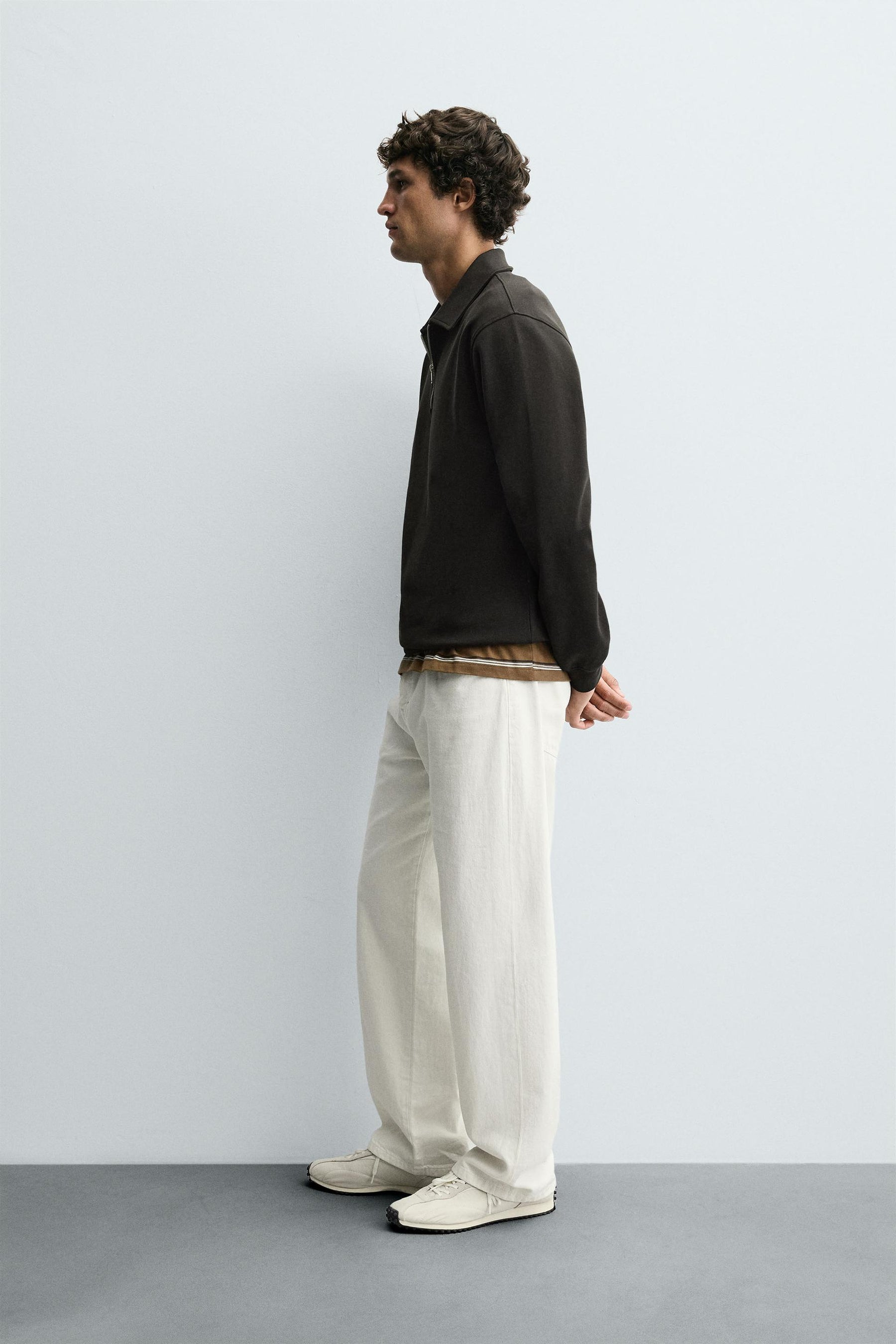 INTERLOCK POLO SWEATSHIRT WITH ZIP - Image 4