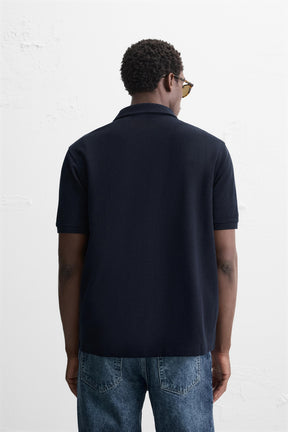 BASIC TEXTURED POLO SHIRT - Image 3