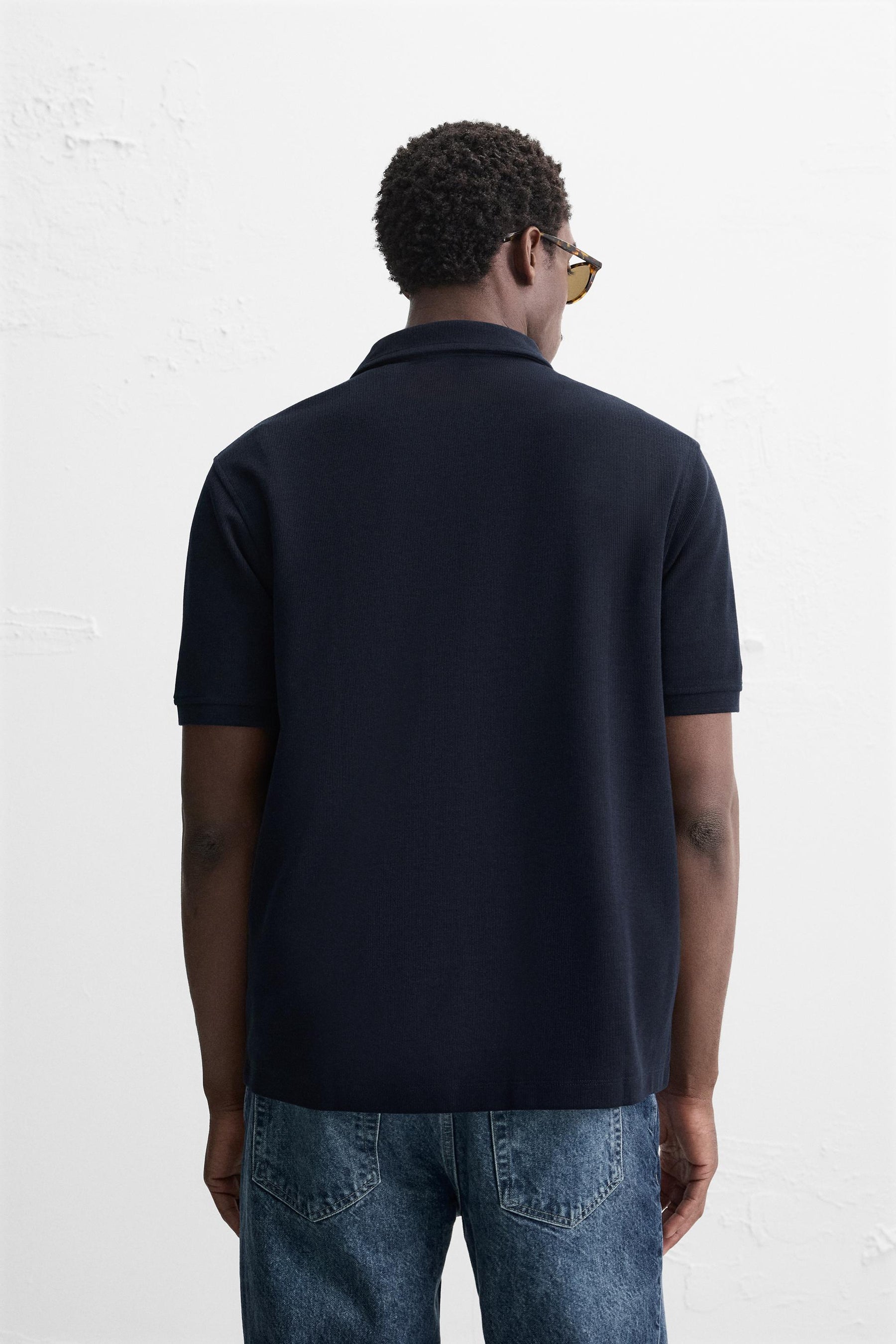 BASIC TEXTURED POLO SHIRT - Image 3