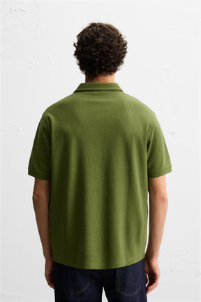 BASIC TEXTURED POLO SHIRT - Image 3