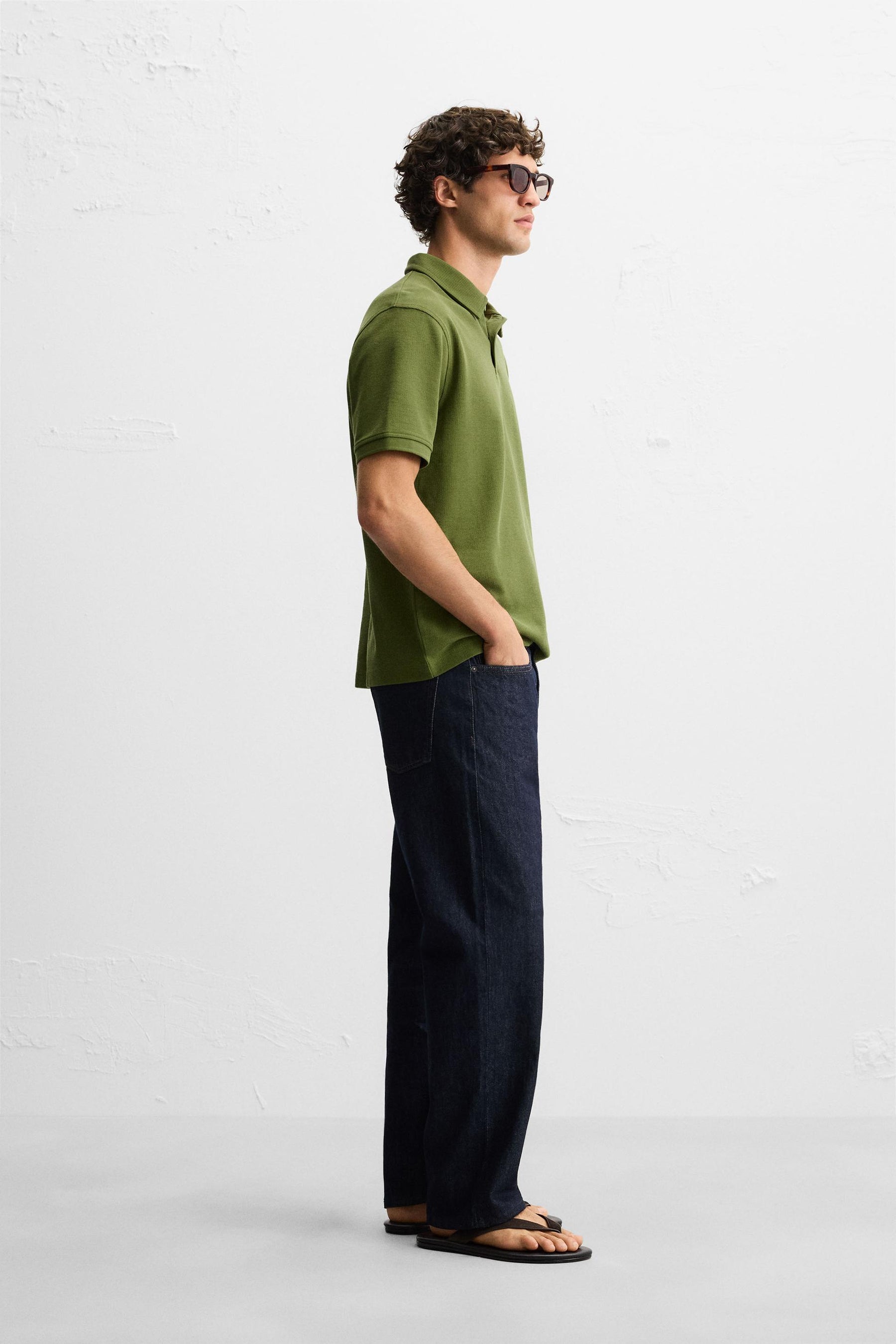 BASIC TEXTURED POLO SHIRT - Image 4