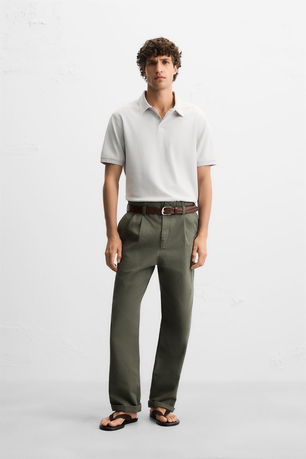 BASIC TEXTURED POLO SHIRT - Image 1