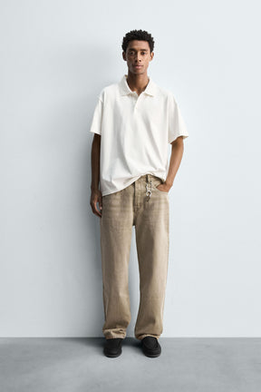 WASHED REGULAR FIT POLO SHIRT - Image 1