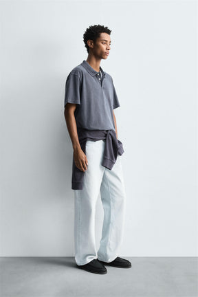 WASHED RELAXED FIT POLO SHIRT - Image 4