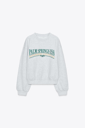 COTTON SLOGAN SWEATSHIRT