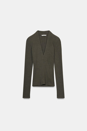 Rib V-Neck Top
