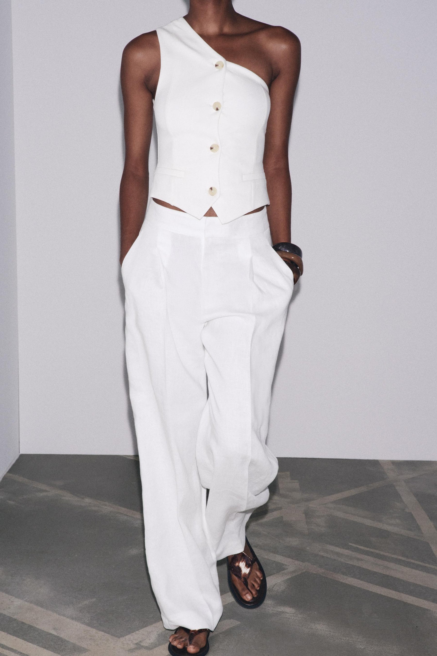 Asymmetric Interlock Waistcoat