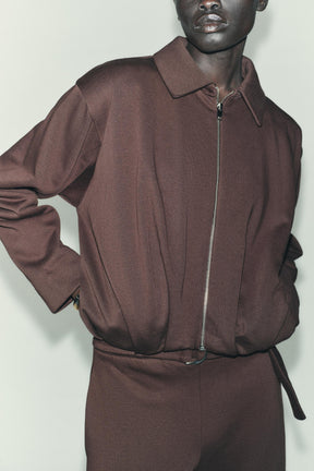 PLEATED FLEECE BOMBER JACKET - Image 2