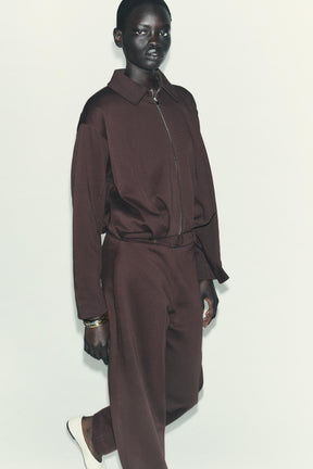 PLEATED FLEECE BOMBER JACKET - Image 3