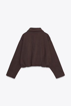 PLEATED FLEECE BOMBER