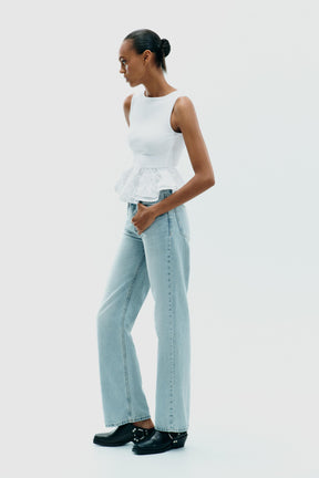 Peplum Top with Straps