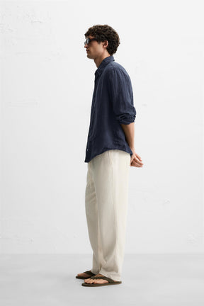 RELAXED FIT TEXTURED TROUSERS - Image 4
