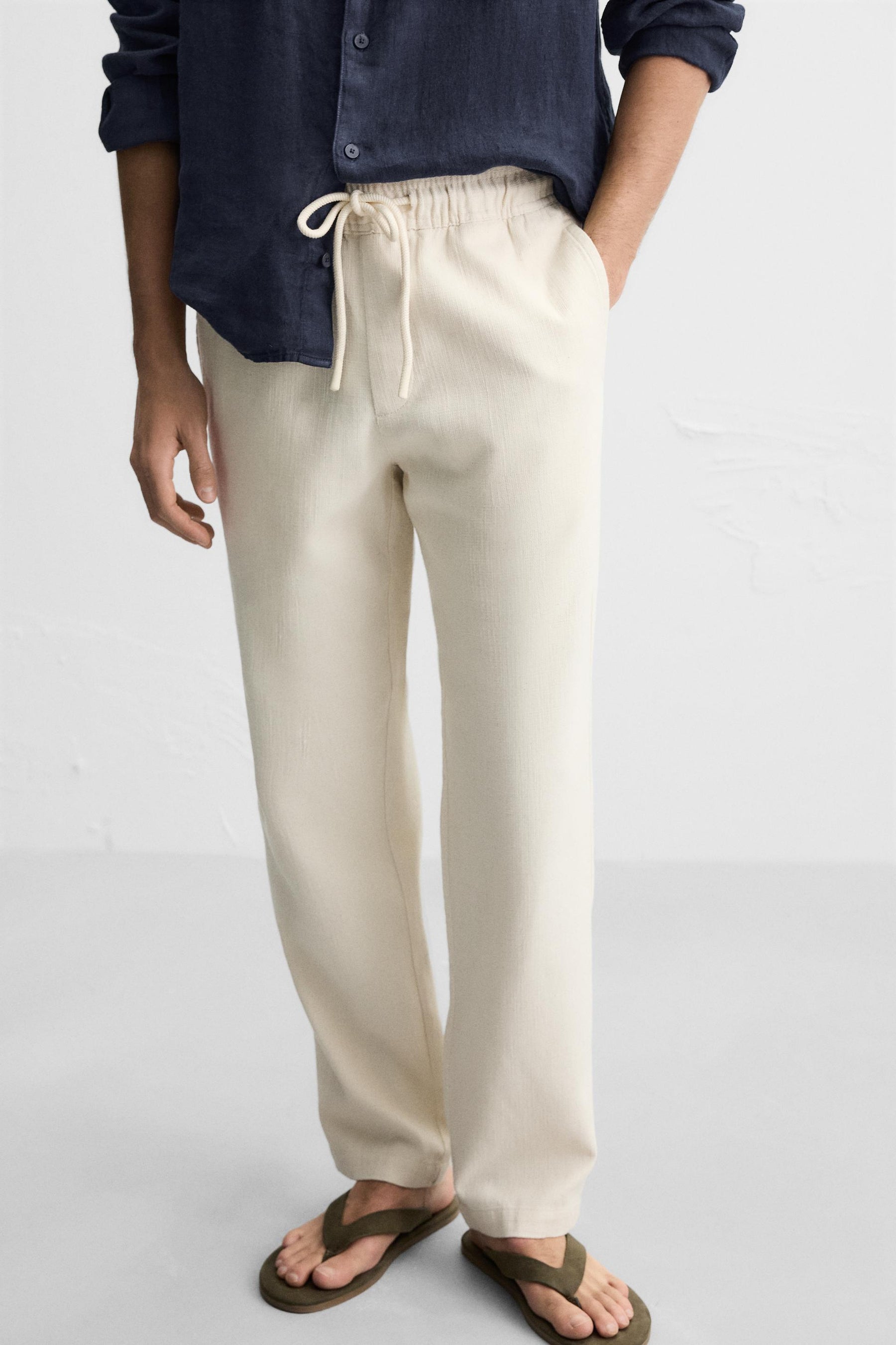 RELAXED FIT TEXTURED TROUSERS - Image 5