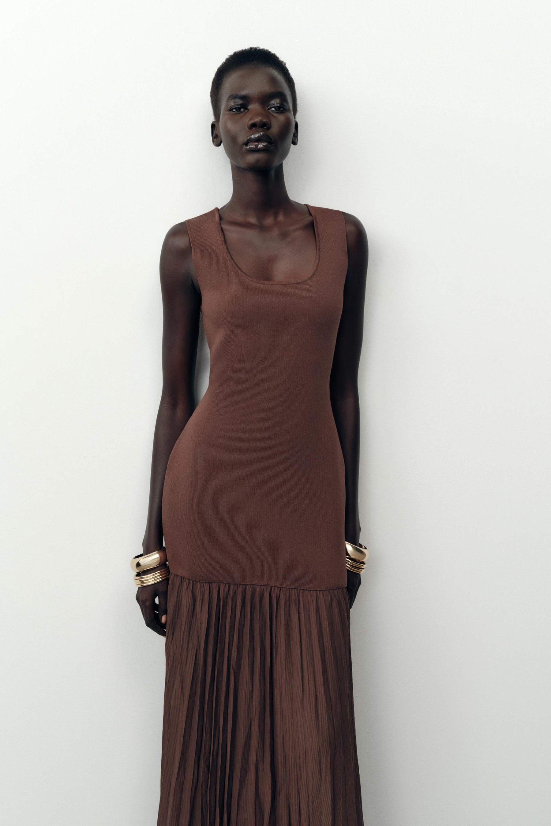 CONTRAST KNIT DRESS - Image 2