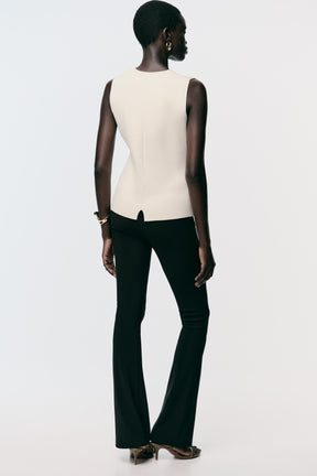 BUTTONED KNIT WAISTCOAT WITH COVERED BUTTONS - Image 4