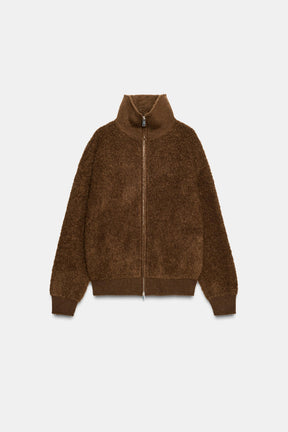 Bouclé Wool Bomber Jacket
