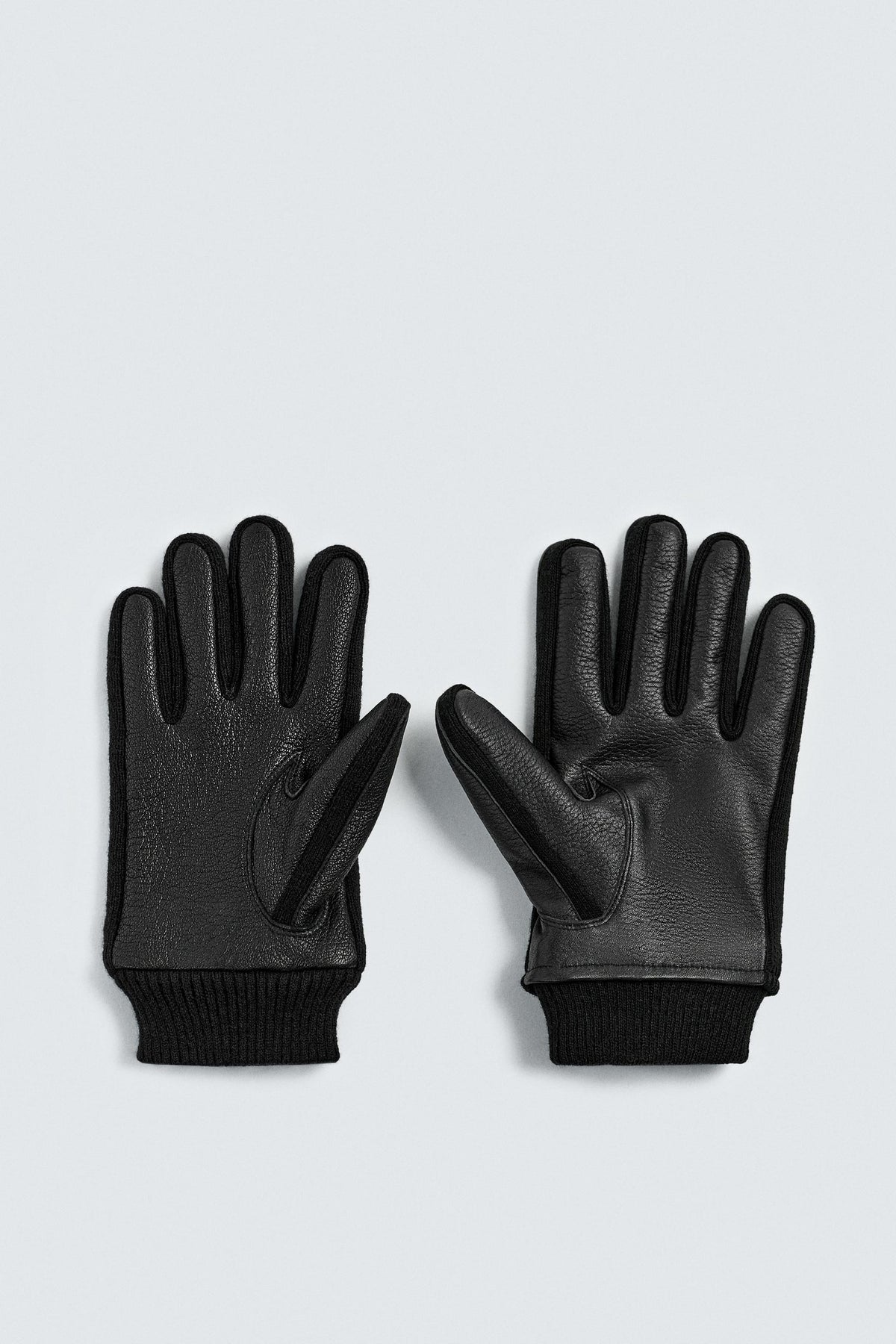 CONTRAST LEATHER GLOVES - Image 2