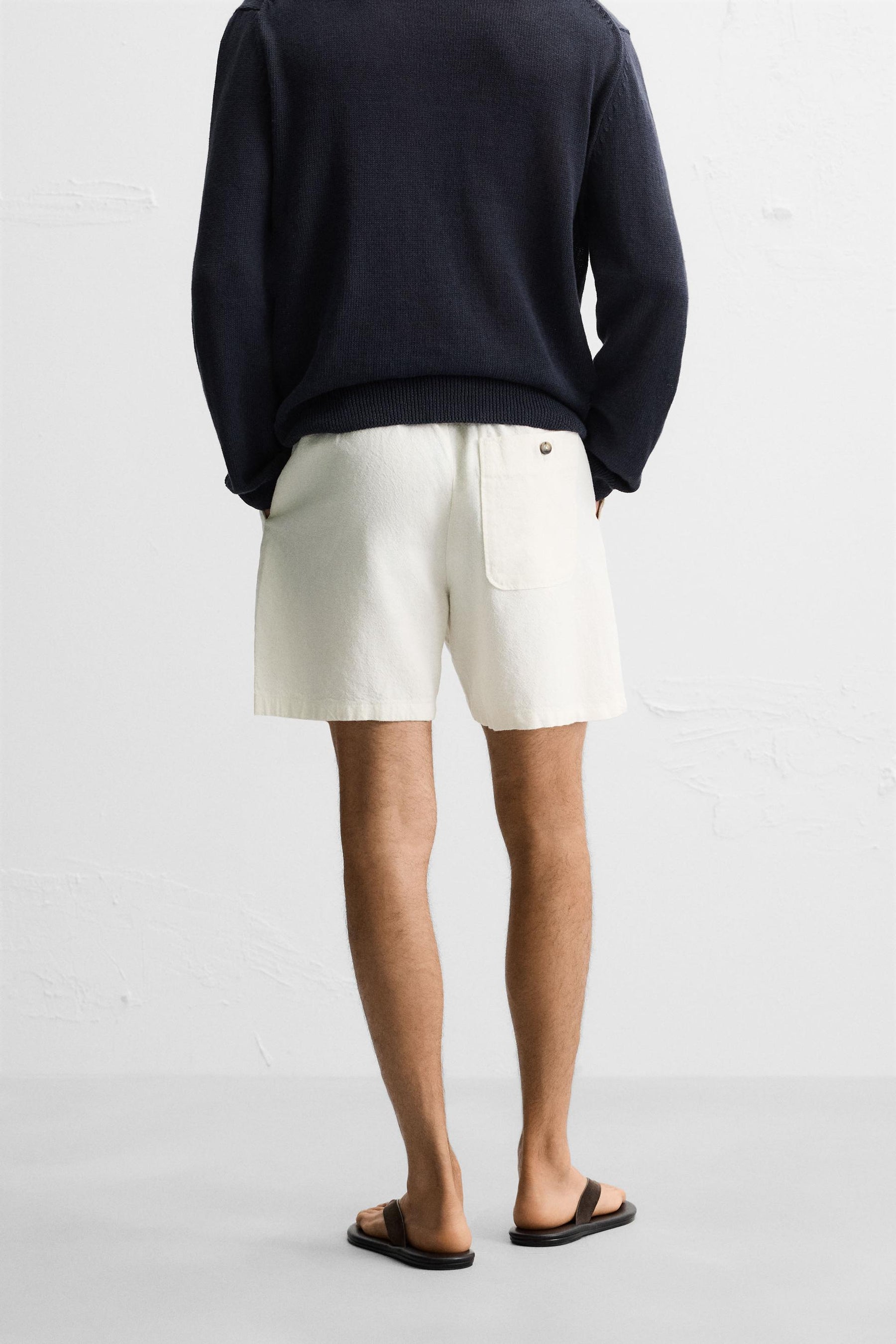 LINEN/COTTON BERMUDA SHORTS - Image 3
