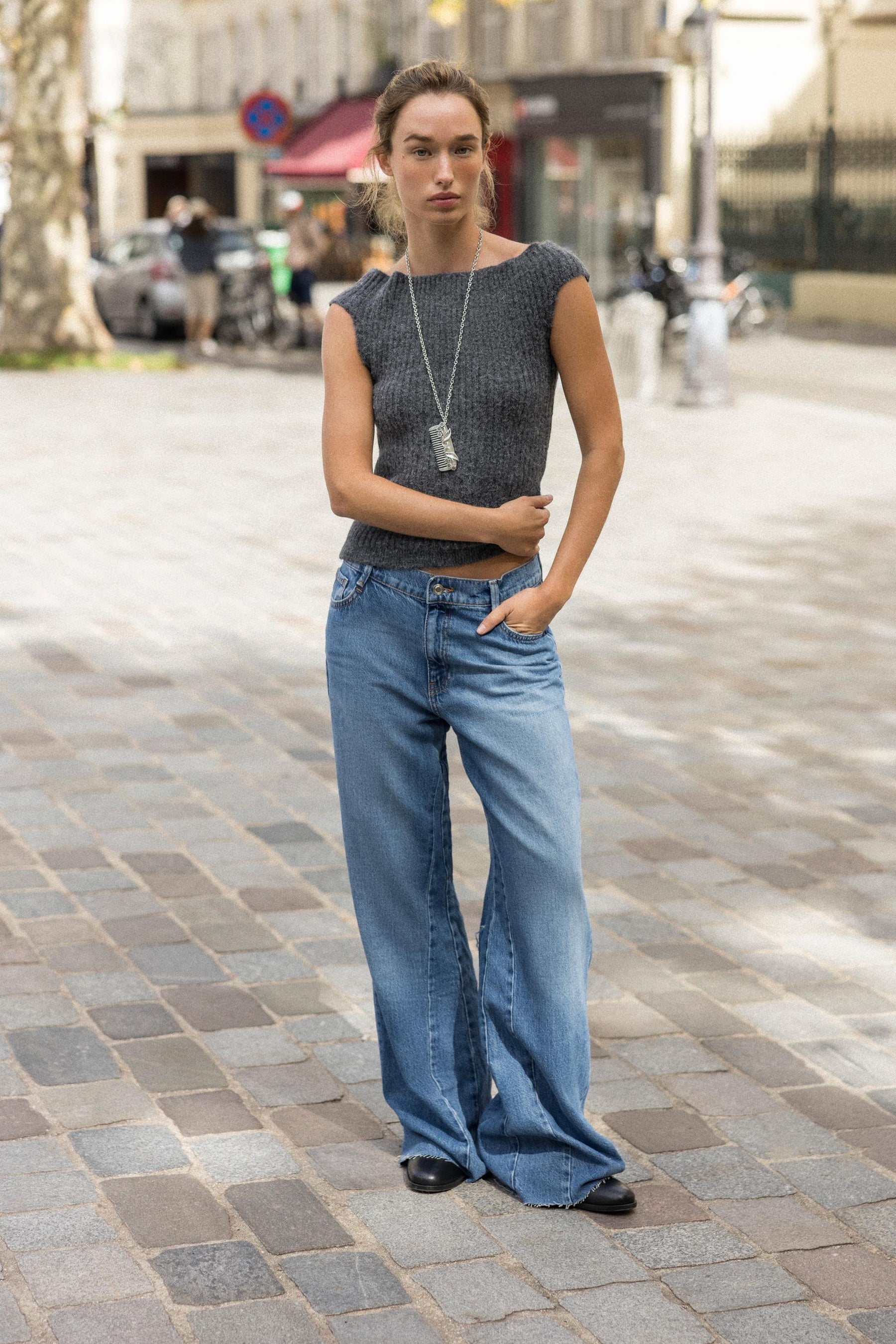 RIBBED KNIT TOP - Image 1