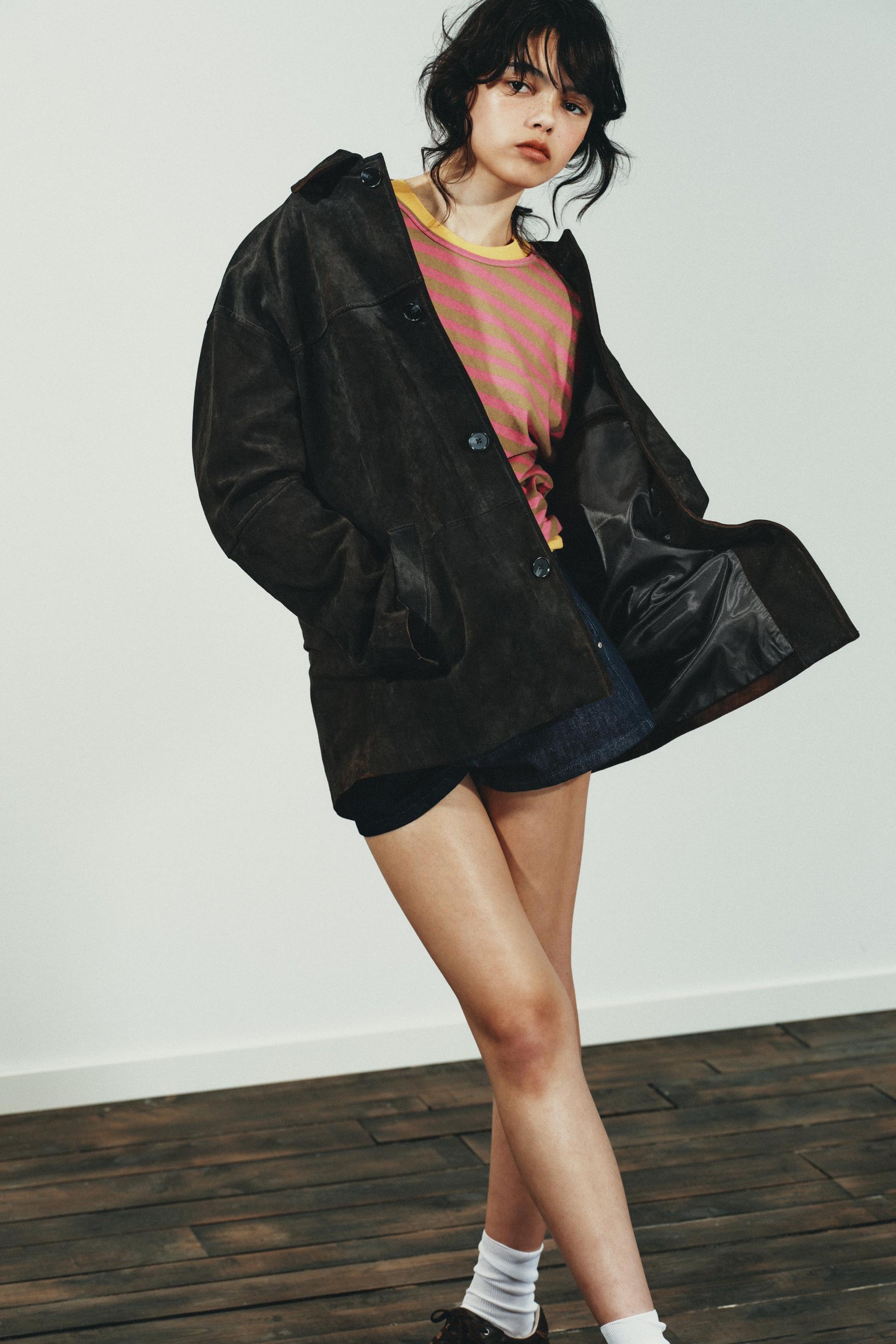 Oversized Leather Suede Jacket