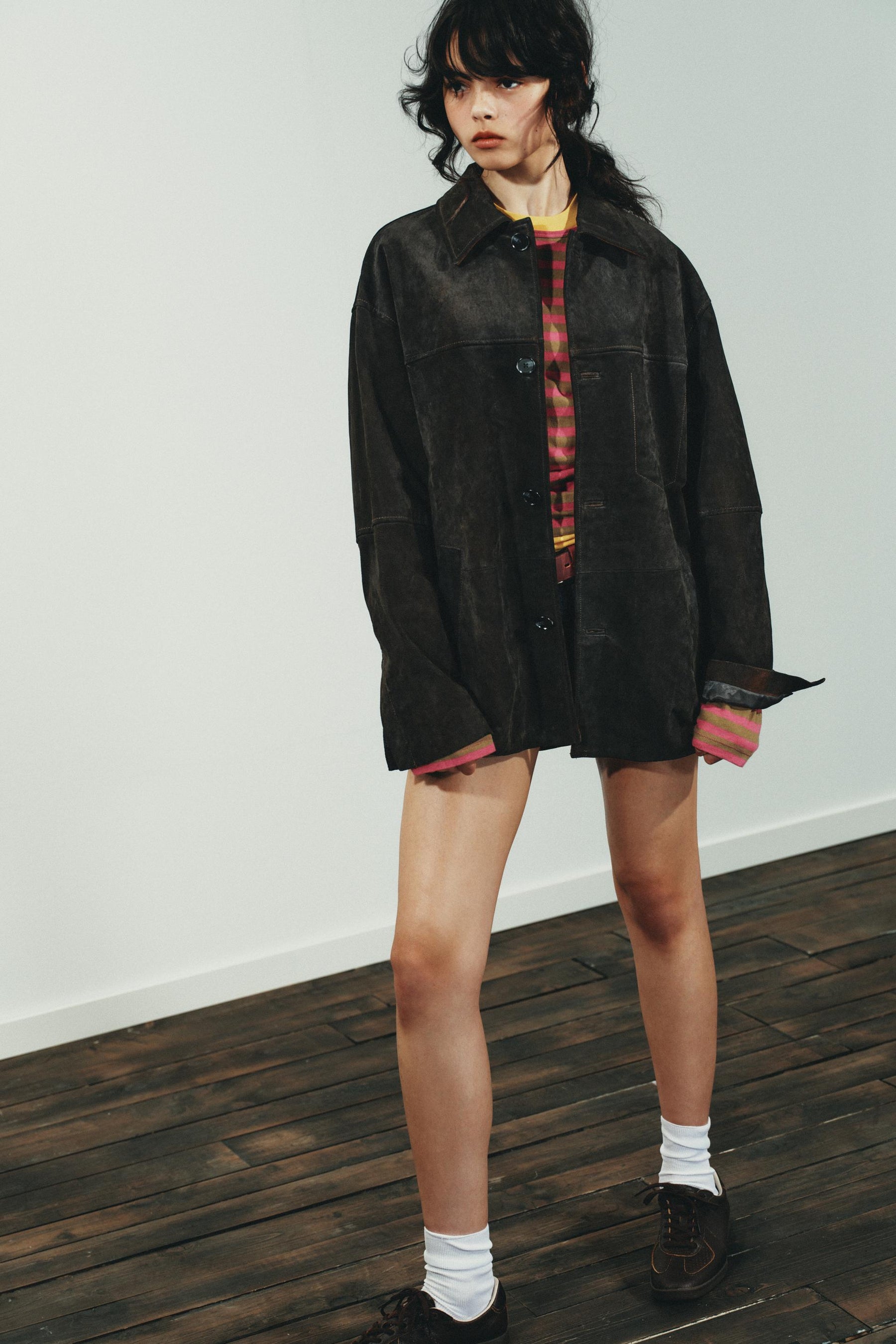 Oversized Leather Suede Jacket