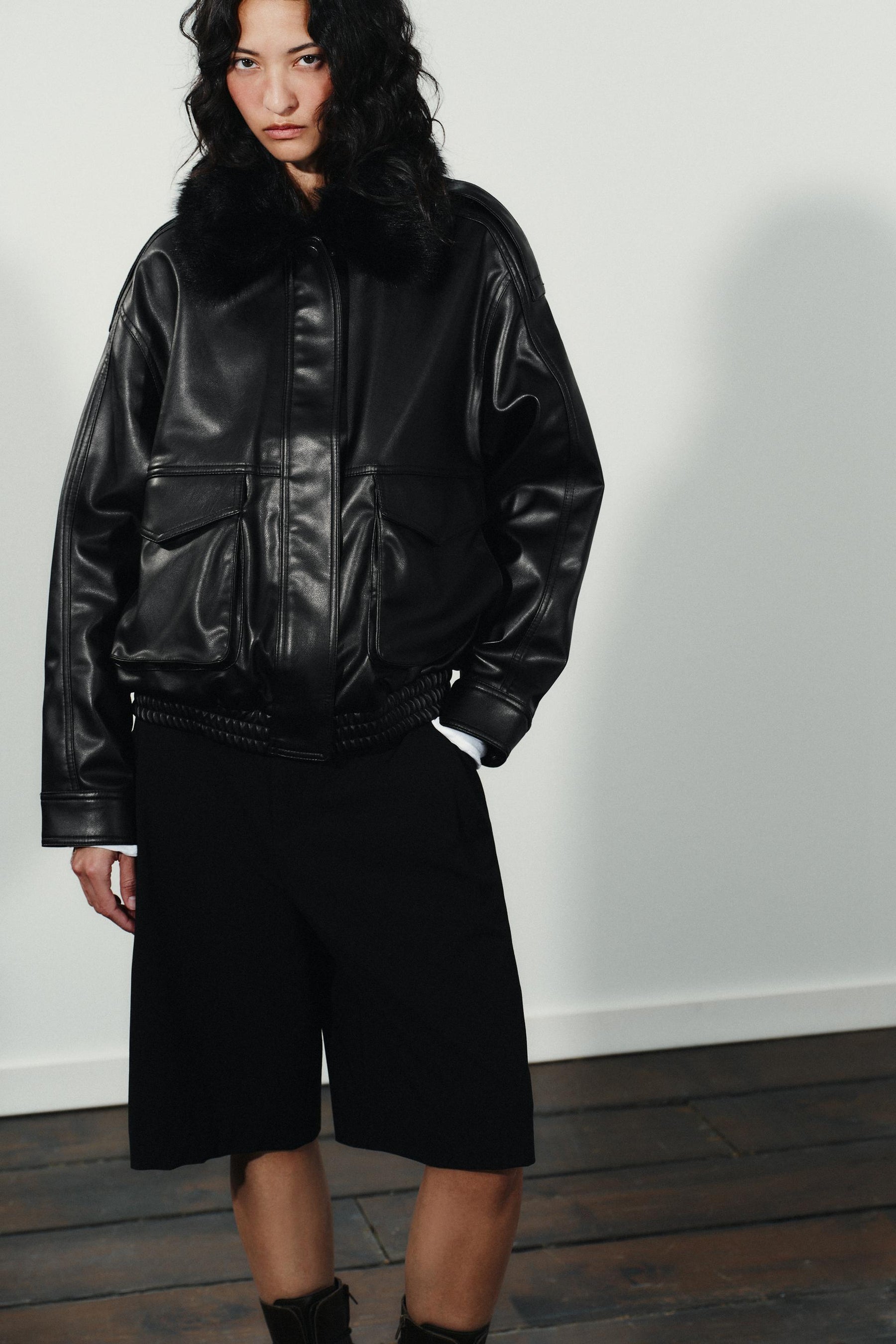 Faux Fur Collar Jacket