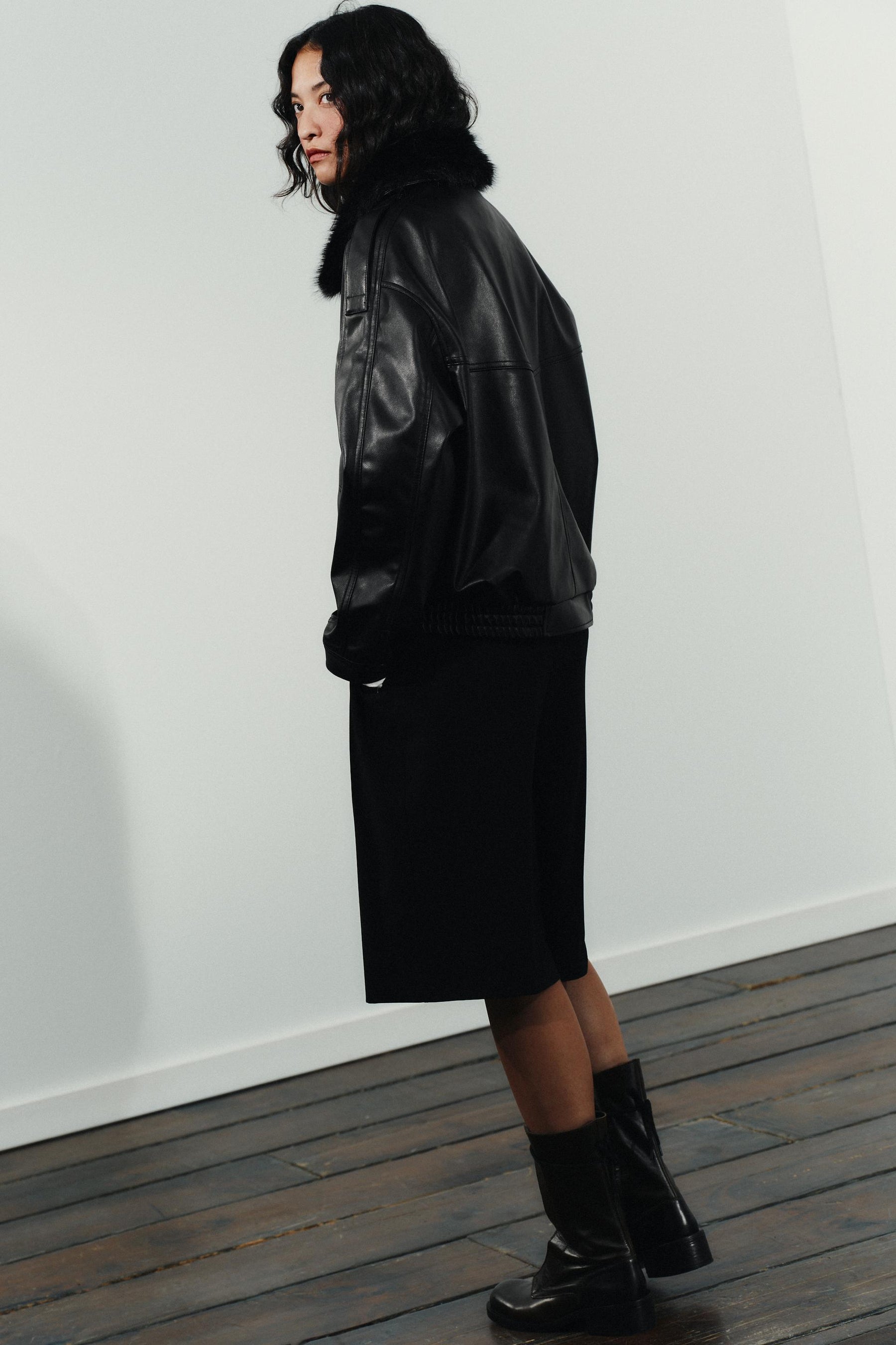 Faux Fur Collar Jacket