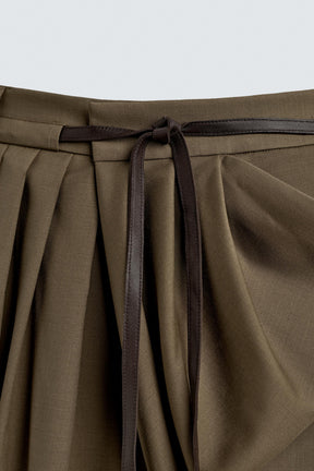 Draped Cross-Detail Trousers