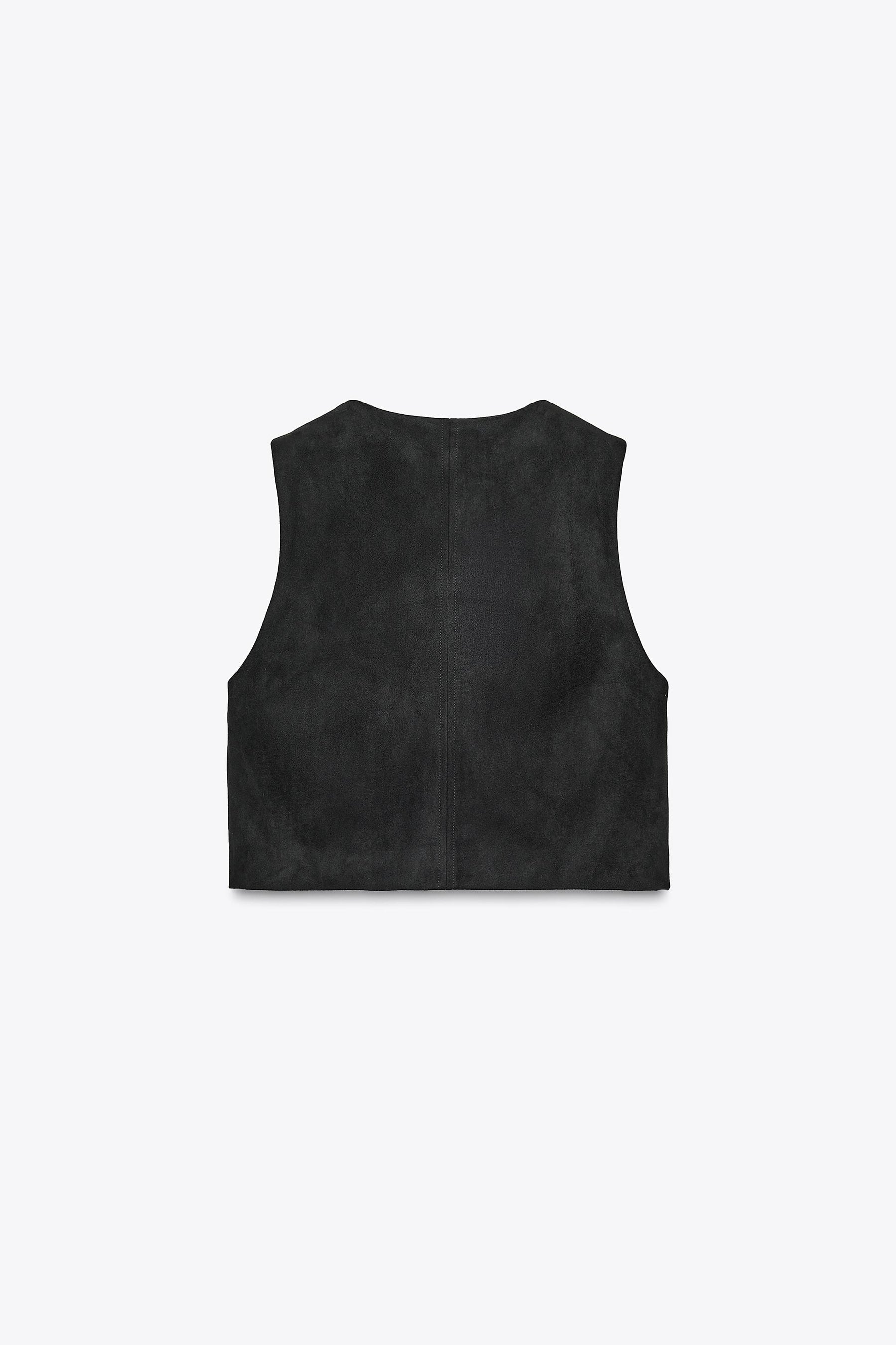 FAUX SUEDE WAISTCOAT WITH BEADED EMBROIDERY - Image 6