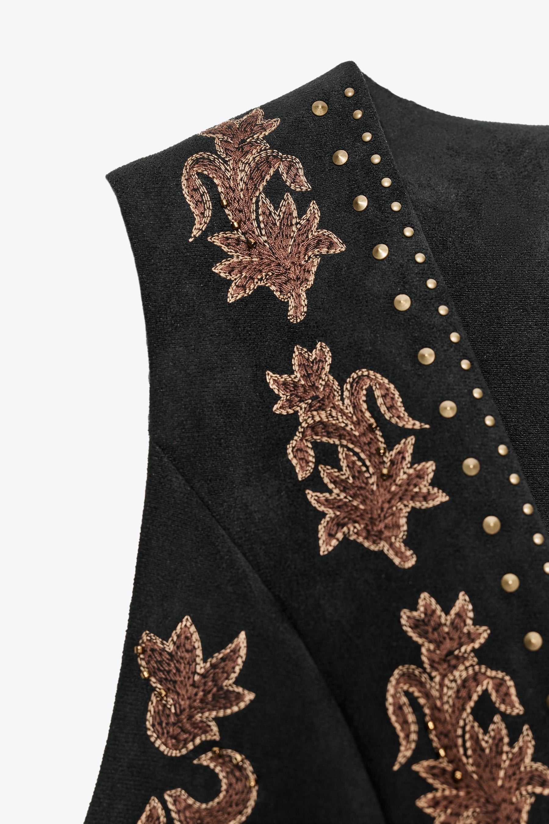 FAUX SUEDE WAISTCOAT WITH BEADED EMBROIDERY - Image 7