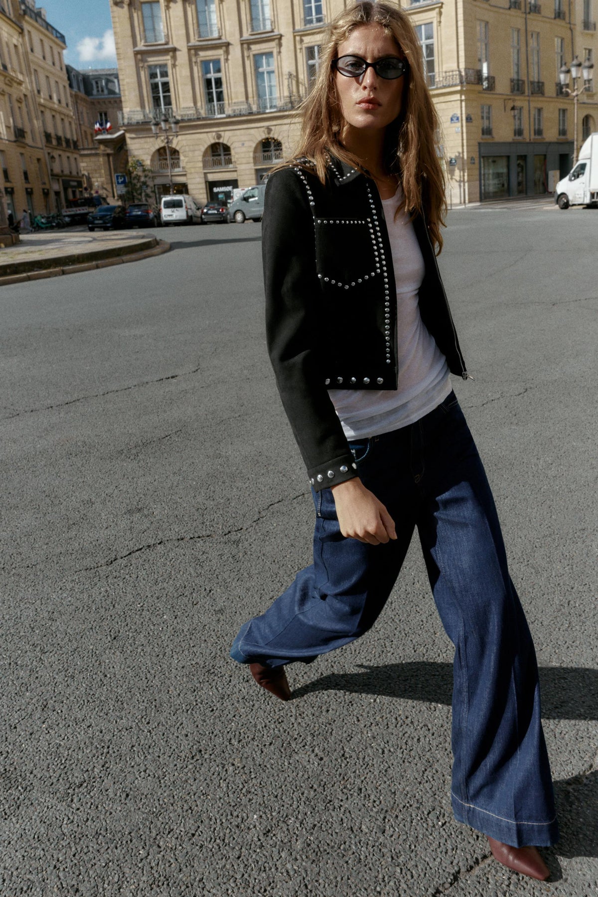 FAUX SUEDE STUDDED JACKET - Image 1