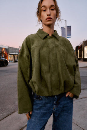 Suede Bomber Jacket