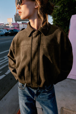 Suede Bomber Jacket