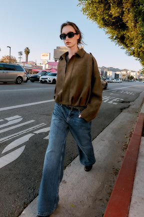 Suede Bomber Jacket