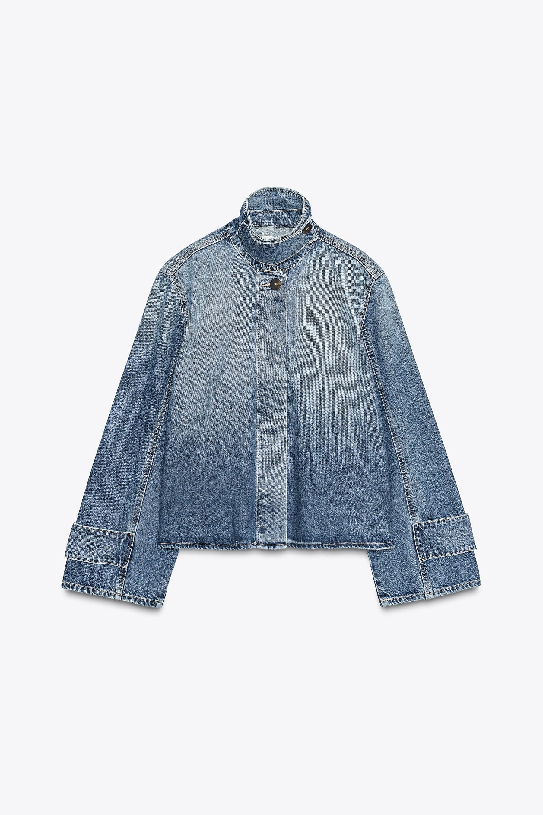 High Neck Denim Jacket