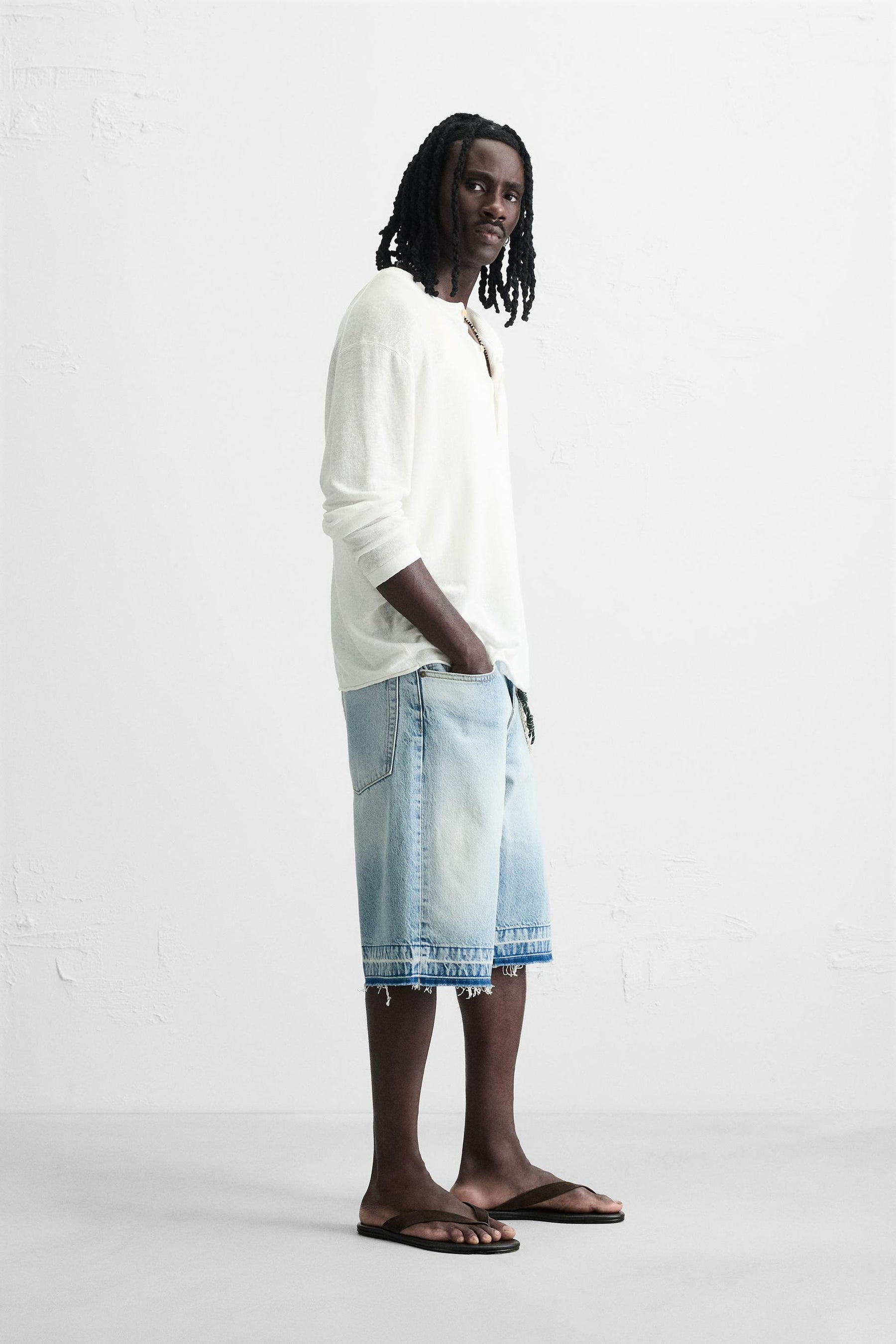 BAGGY FIT DENIM BERMUDA SHORTS - Image 4