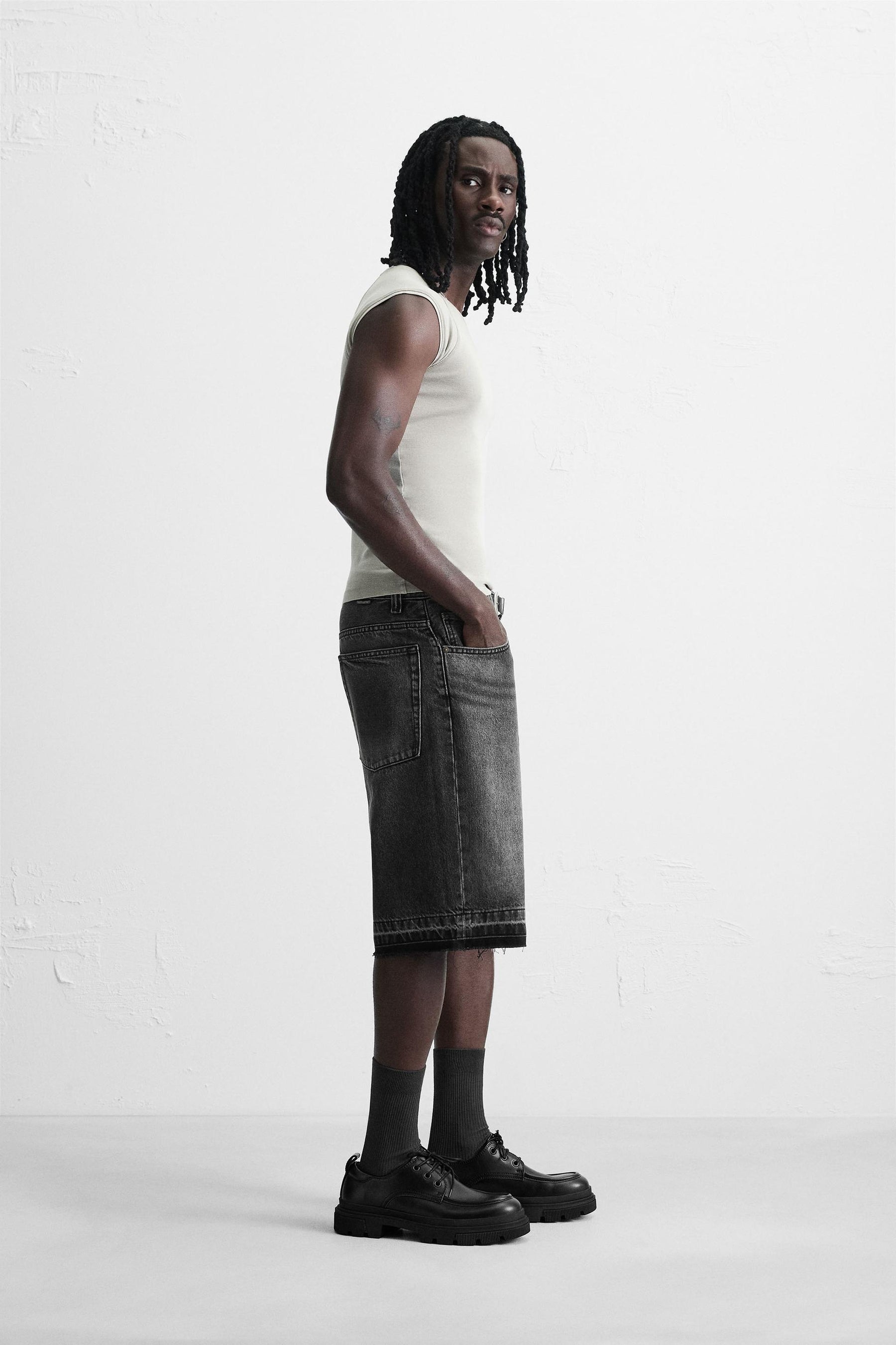 BAGGY FIT DENIM BERMUDA SHORTS - Image 4