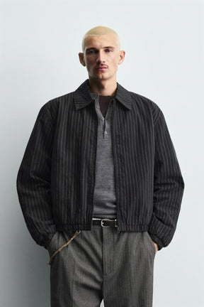 STRIPED CROPPED FIT JACKET - Image 2