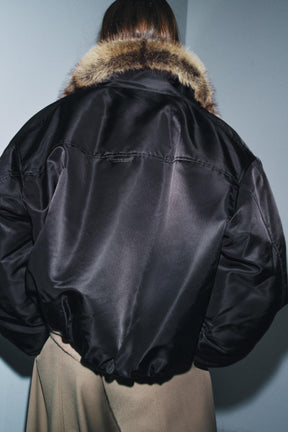 Faux Fur Bomber Jacket