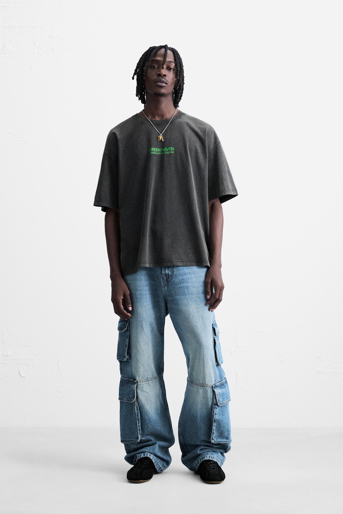 WASHED SLOGAN T-SHIRT - Image 1